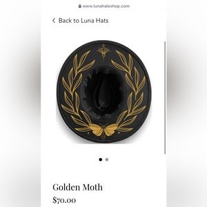 EUC Luna Halo Golden Moth Fedora Hat